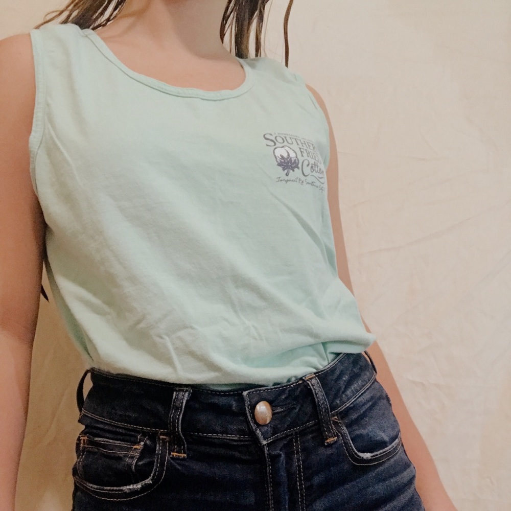 Southern fried cotton muscle tee